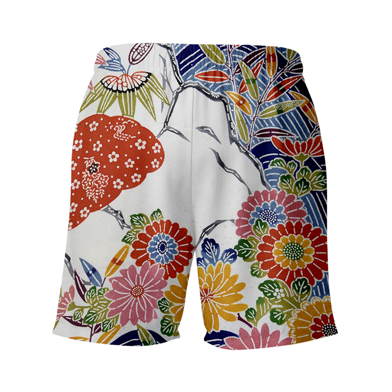 Tokyocanvas Japanese Okinawa Flowers Swim Short