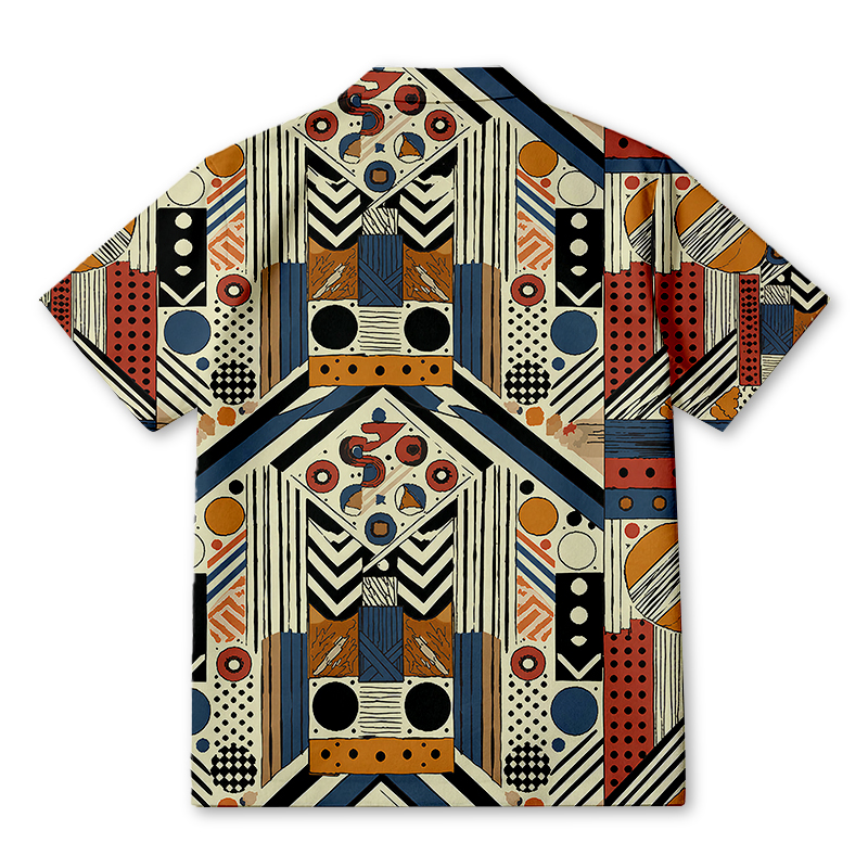 Tokyocanvas Geometric Hawaiian Shirt