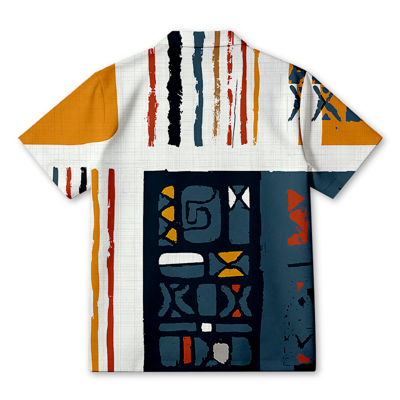 Tokyocanvas Tribal Earth Blocks Hawaiian Shirt