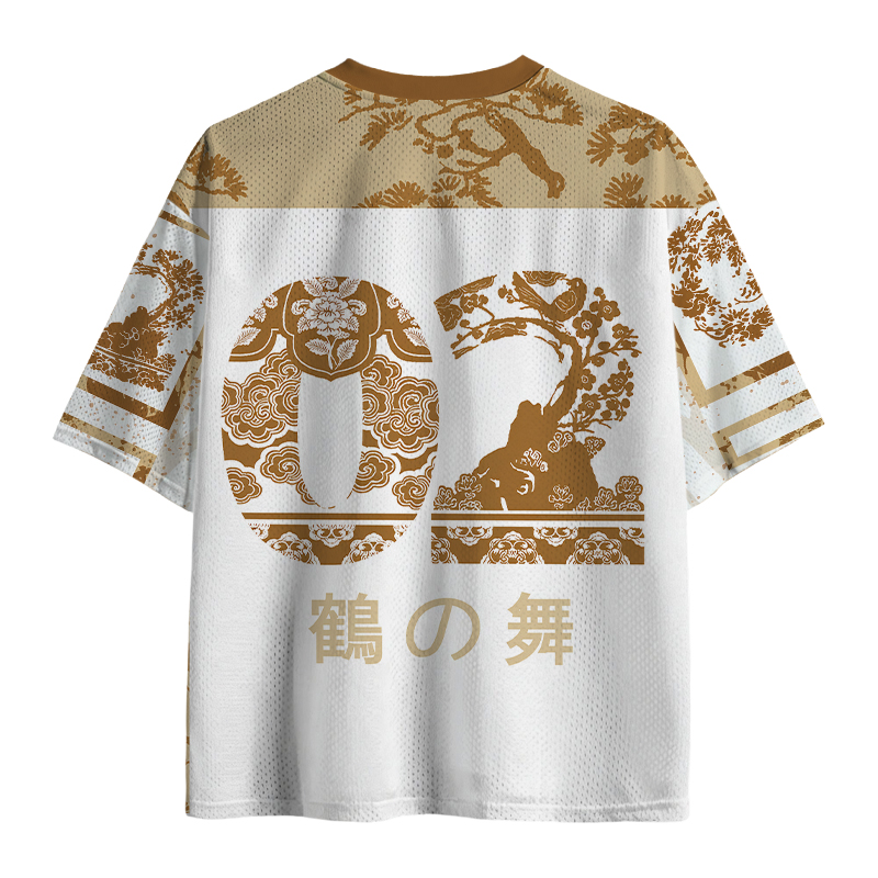 Tokyocanvas Ancient Pines & Cranes Mesh Jersey