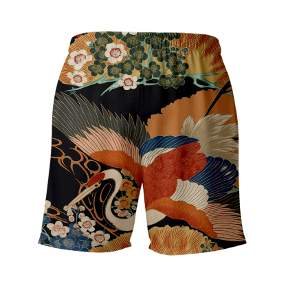 Tokyocanvas Japanese Colorful Crane Swim Short