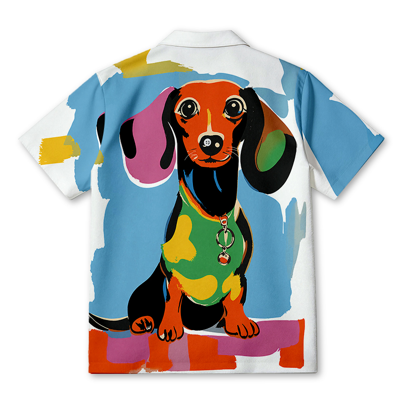 Tokyocanvas Art Dachshund Hawaiian Shirt