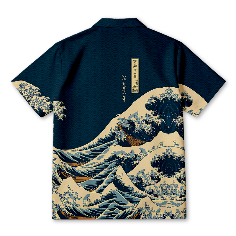 Tokyocanvas Japanese Wave Hawaiian Shirt