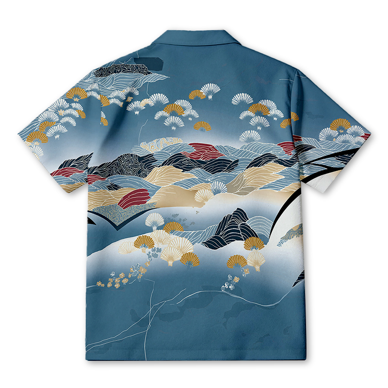 Tokyocanvas Wave Of Dandelions Hawaiian Shirt