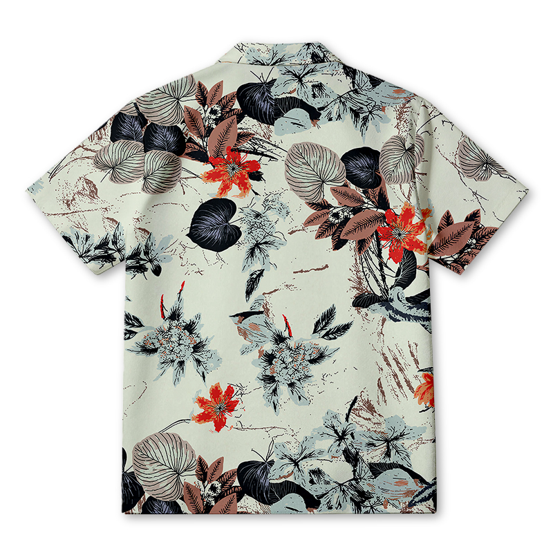 Tokyocanvas Palms Flowers Hawaiian Shirt