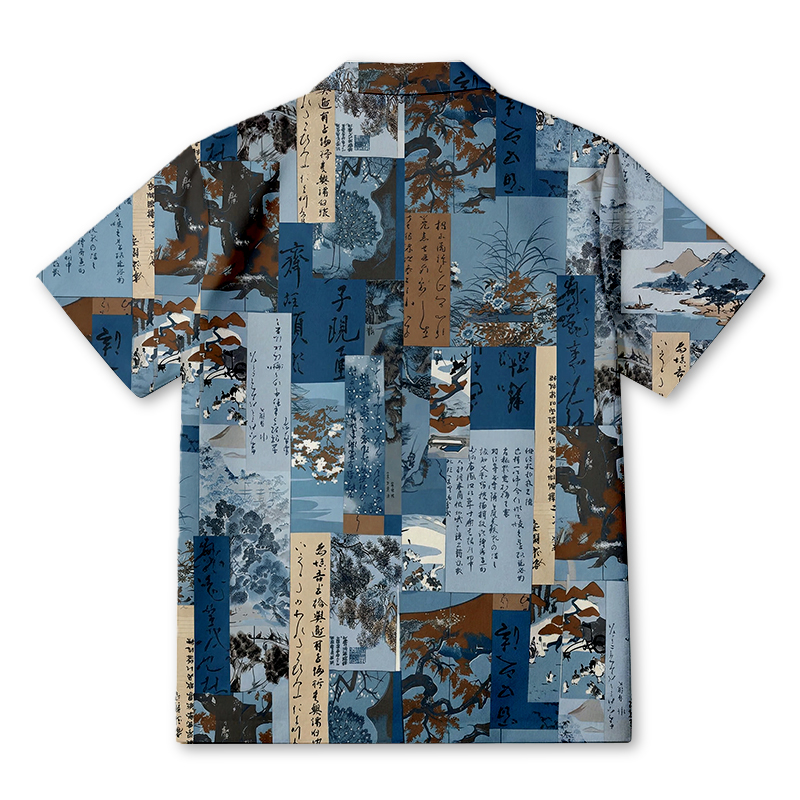Tokyocanvas Japanese Lino Art Hawaiian Shirt