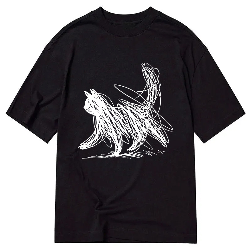 Tokyocanvas Minimalist Line Cat Classic T-Shirt