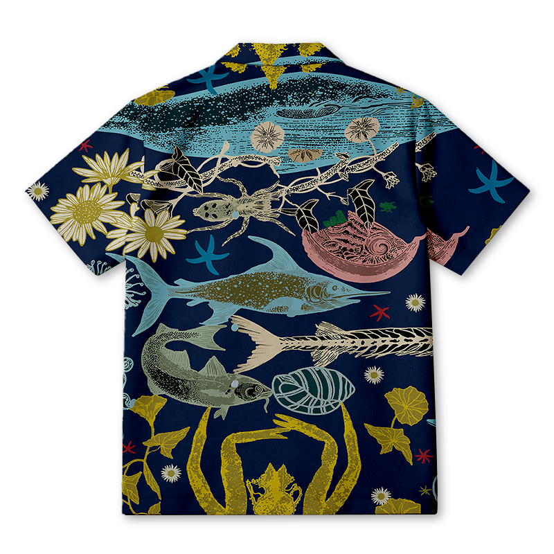 Tokyocanvas Marine Species Hawaiian Shirt