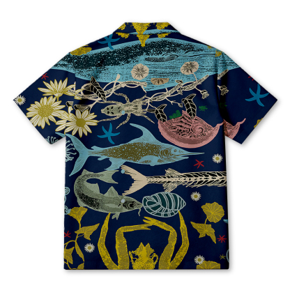 Tokyocanvas Marine Species Hawaiian Shirt