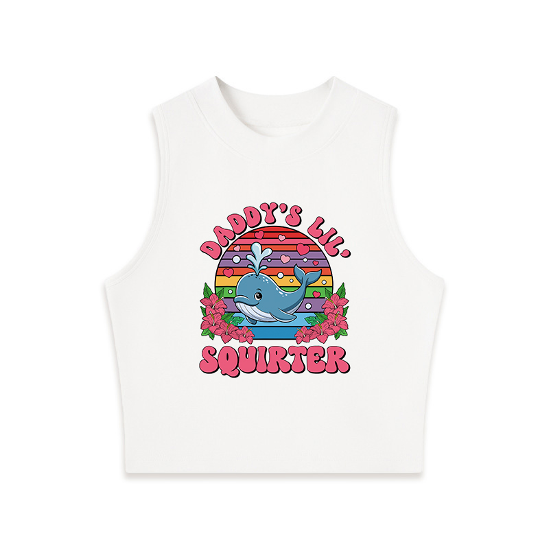 Tokyocanvas Funny Daddy's Lil Squirter Crew Neck Crop Top