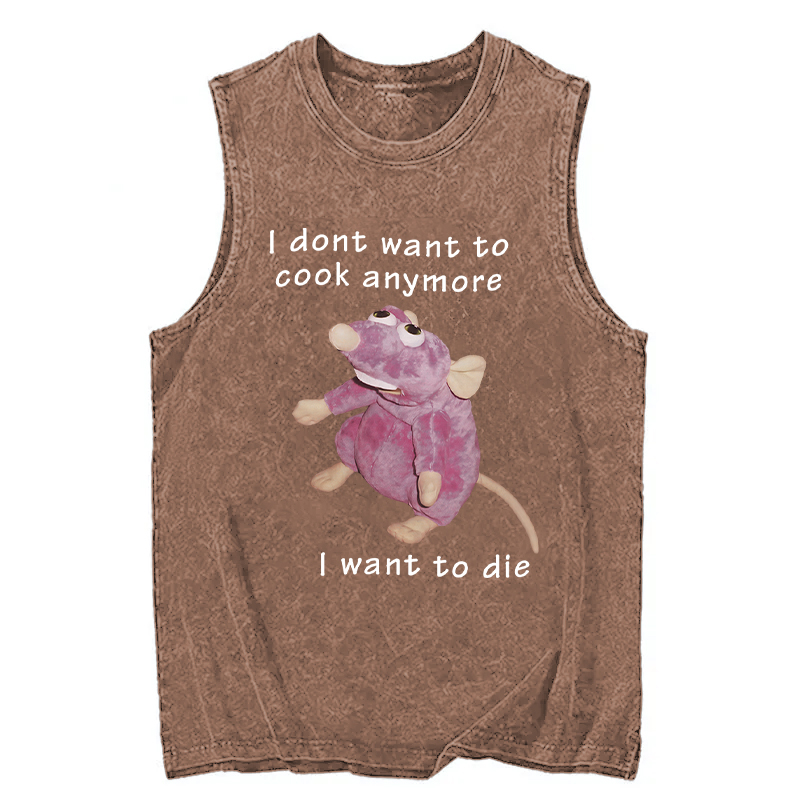 Tokyocanvas I Don't Want To Cook Anymore Washed Tank