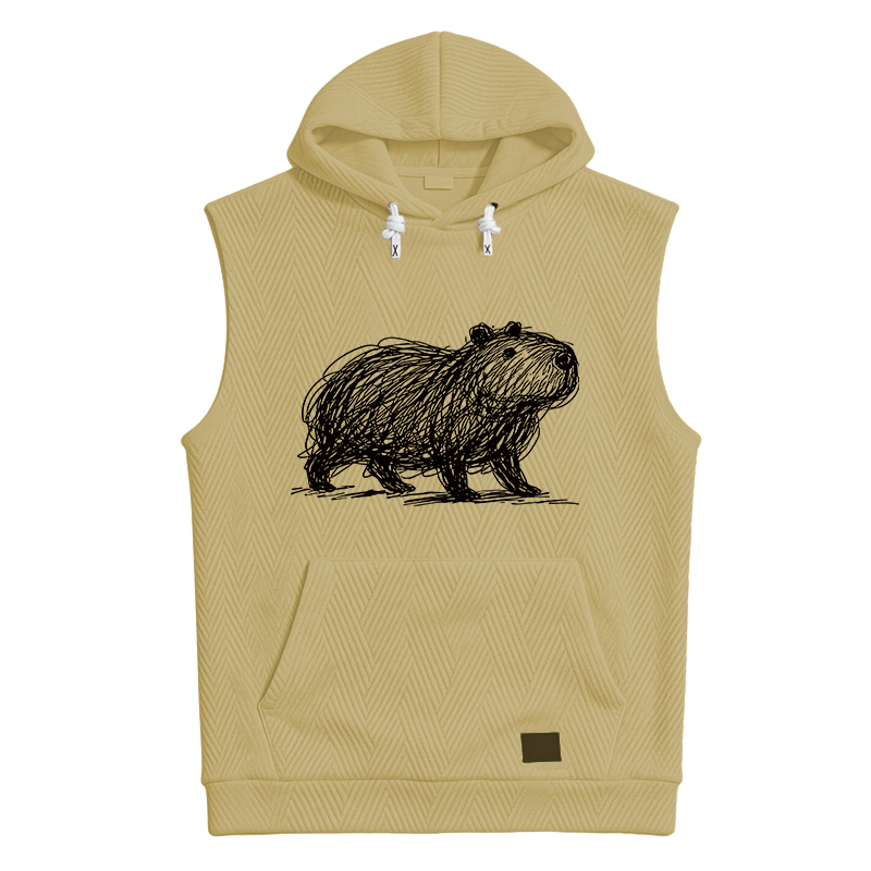 Tokyocanvas Minimalist Capybara Hooded Tank
