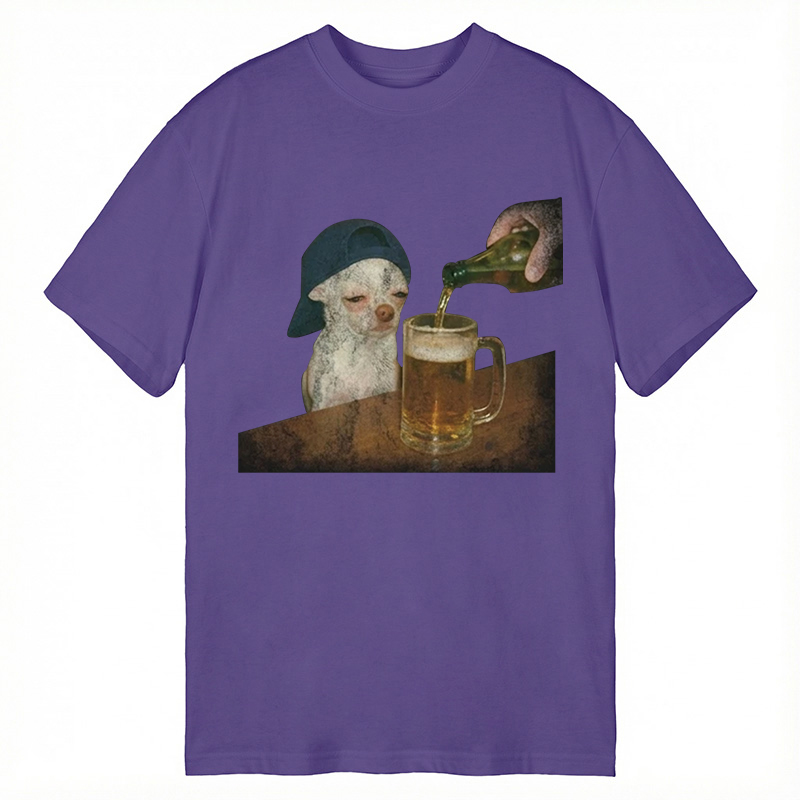 Tokyocanvas Funny Dog Drinking Beer Classic T-Shirt