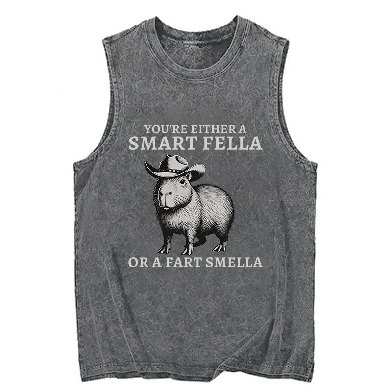 Tokyocanvas Retro Smart Fella Capybara 90s Washed Tank