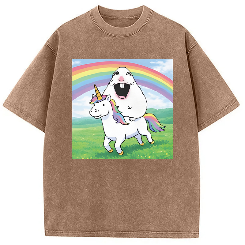 Tokyocanvas Silly Mouse Meme Washed T-Shirt
