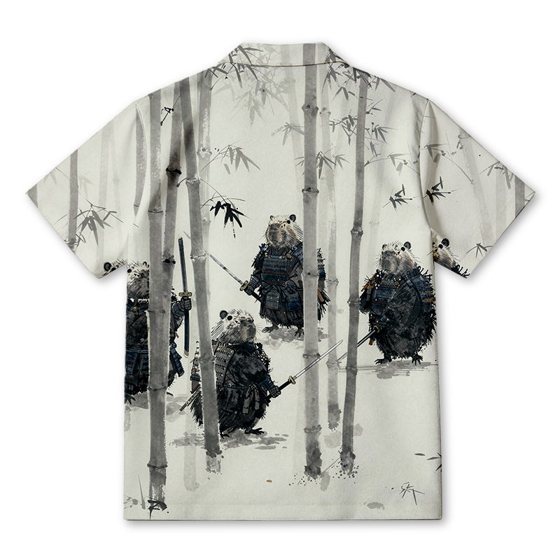 Tokyocanvas Capybara Japanese Samurai Hawaiian Shirt