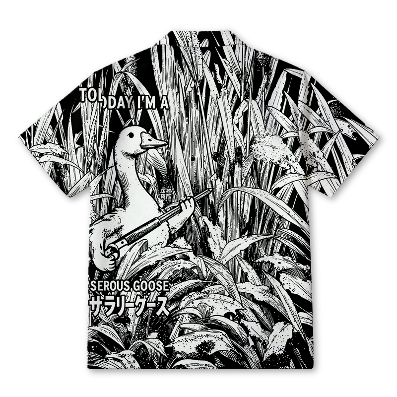Tokyocanvas Serious Goose Hawaiian Shirt