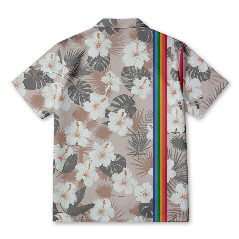 Tokyocanvas Rainbow Blooms Chic Floral Hawaiian Shirt