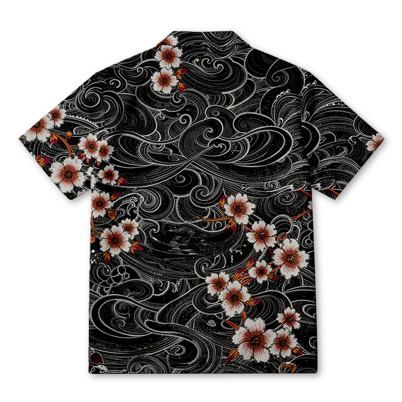 Tokyocanvas Floral Whirl Hawaiian Shirt
