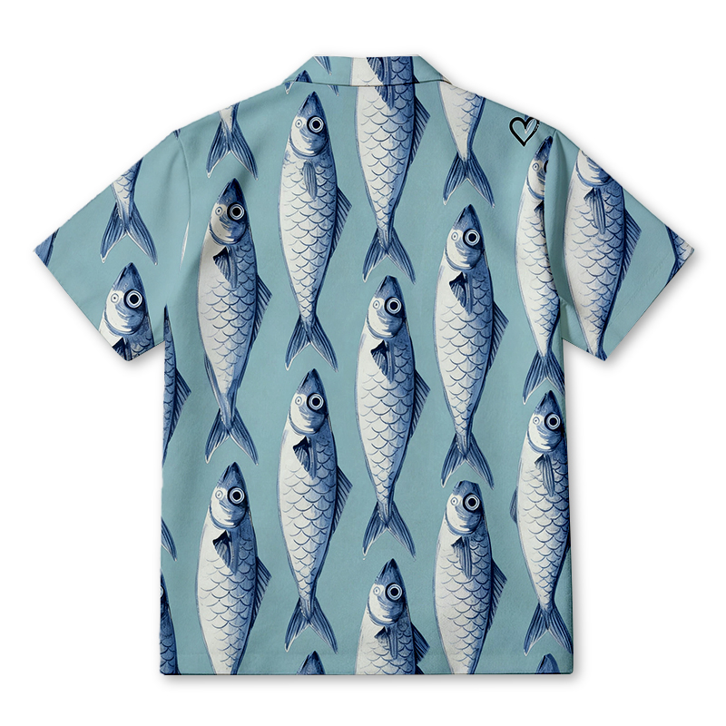 Tokyocanvas School Of Fish Hawaiian Shirt