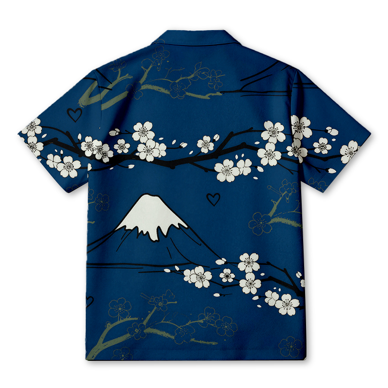 Tokyocanvas Fuji Blossoms Hawaiian Shirt