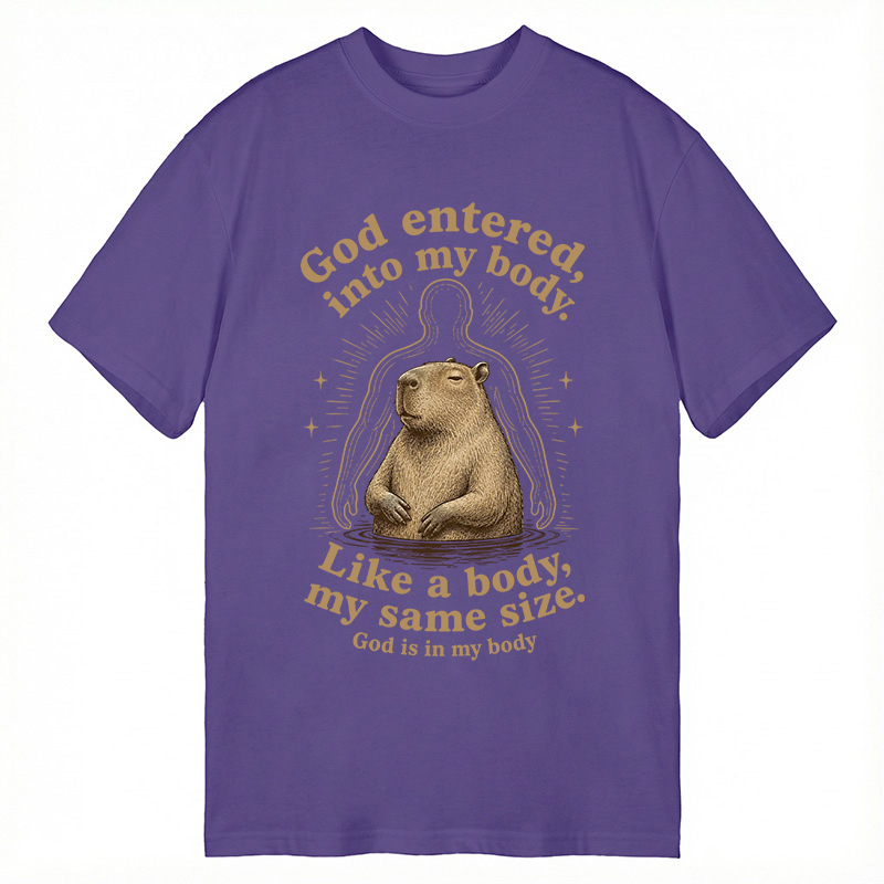 Tokyocanvas God Is In My Body Capybara Classic T-Shirt