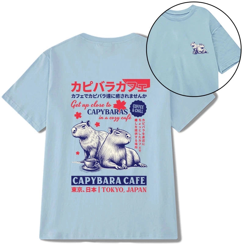 Tokyocanvas Tokyo Japan Capybara Cafe Front Back Classic T-Shirt