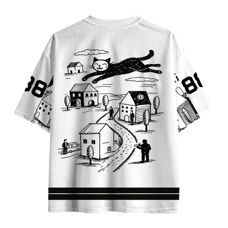 Tokyocanvas Giant Cat Village Mesh Jersey