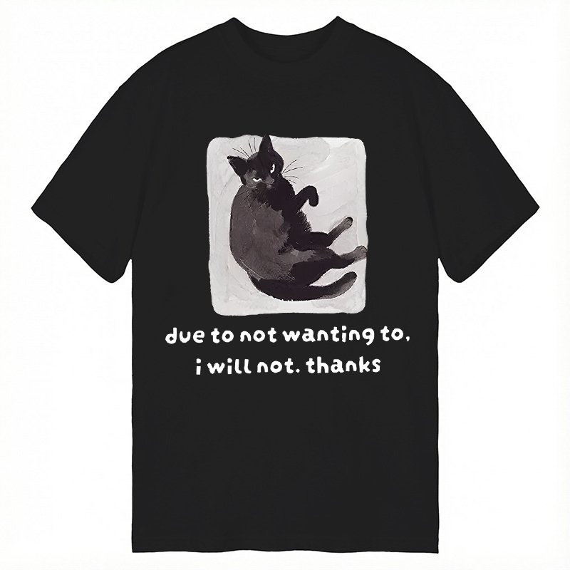 Tokyocanvas Cat Says No Thanks Funny Classic T-Shirt
