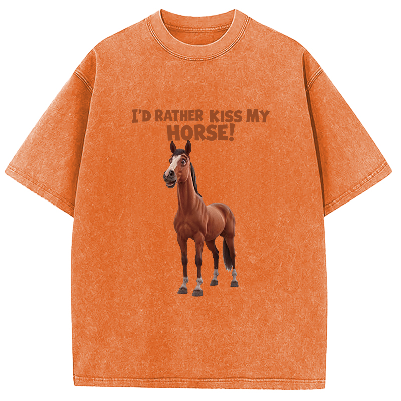 Tokyocanvas Rather Kiss My Horse Washed T-Shirt
