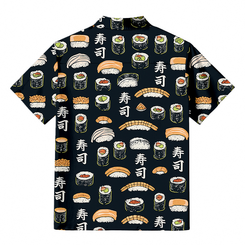 Tokyocanvas Japanese Sushi Aloha Button-up Shirt