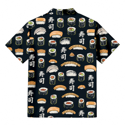 Tokyocanvas Japanese Sushi Aloha Button-up Shirt