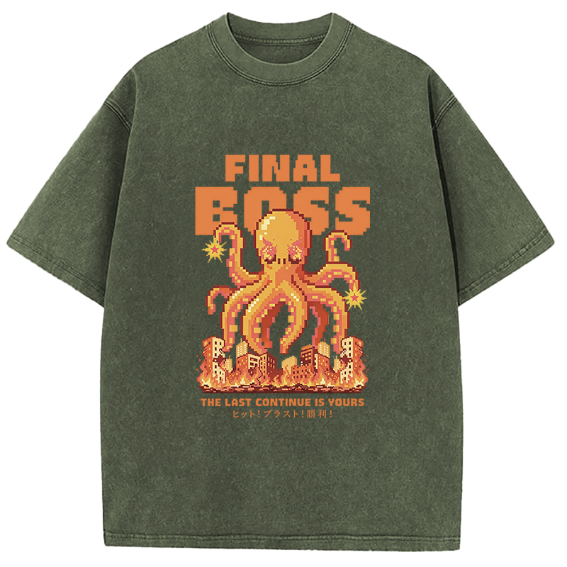 Tokyocanvas Final Boss Game Washed T-Shirt