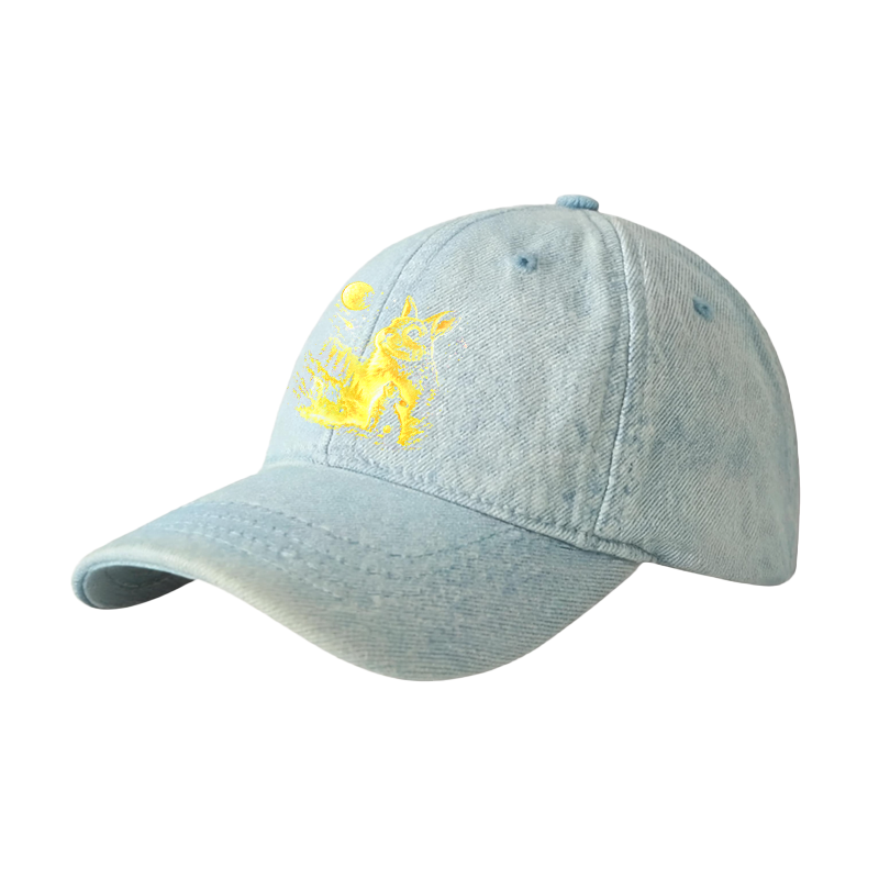 Tokyocanvas Bunny Howling to the Moon Denim Cap