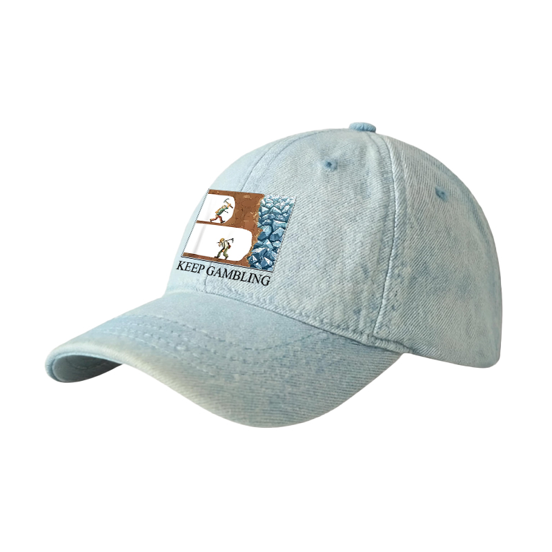 Tokyocanvas Funny Keep Gambling Denim Cap