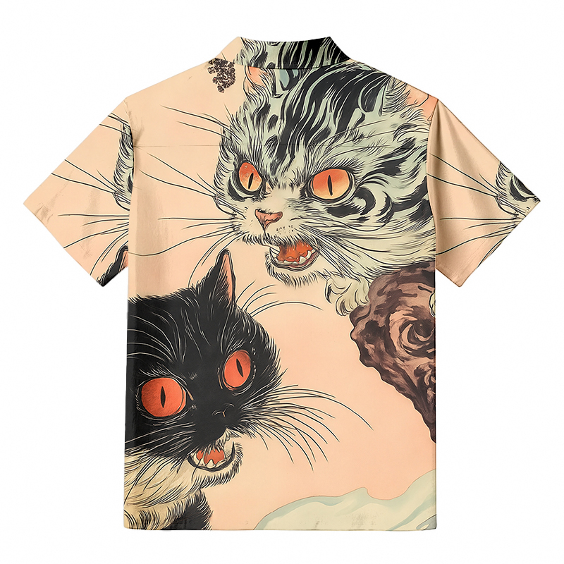 Tokyocanvas Ghost Cat Riot Button-up Shirt