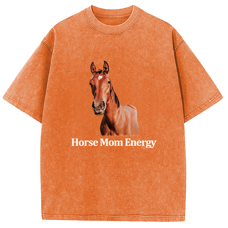 Tokyocanvas Horse Mom Energy Washed T-Shirt