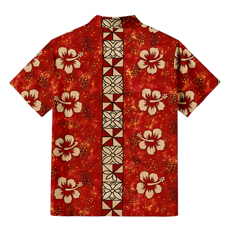 Tokyocanvas Passionate Red & Floral Charm Button-up Shirt