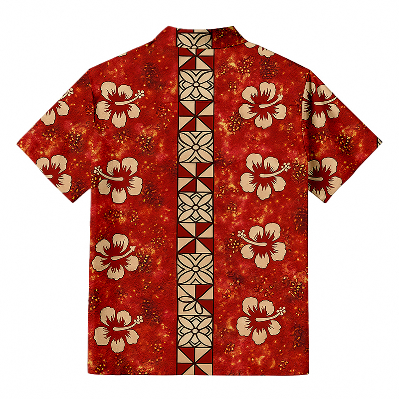 Tokyocanvas Passionate Red & Floral Charm Button-up Shirt
