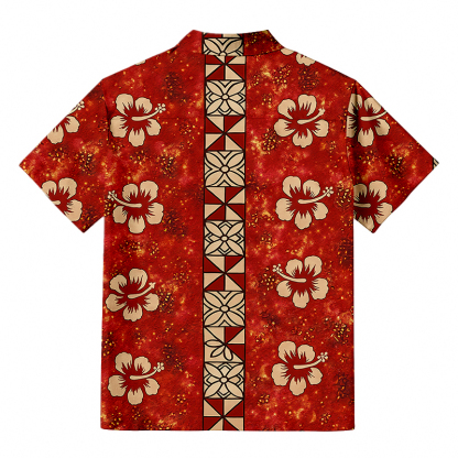 Tokyocanvas Passionate Red & Floral Charm Button-up Shirt