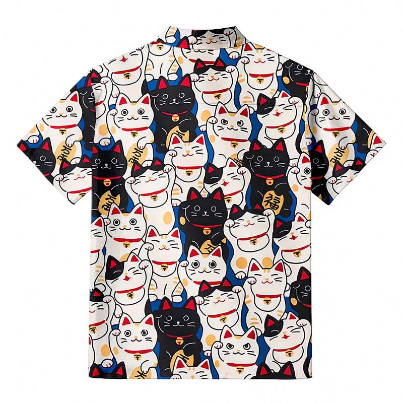 Tokyocanvas Edo Period Lucky Cat Button-up Shirt