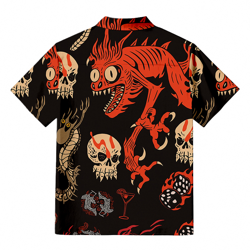 Tokyocanvas Retro Halloween Fusion Button-up Shirt
