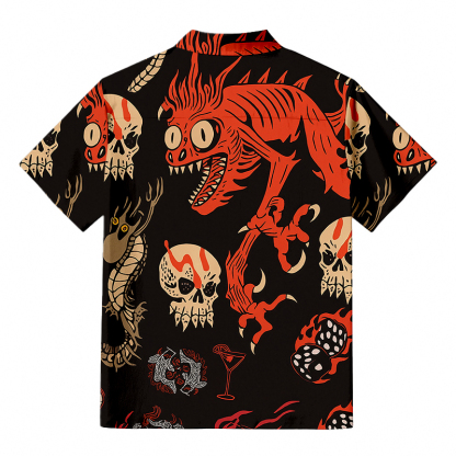 Tokyocanvas Retro Halloween Fusion Button-up Shirt