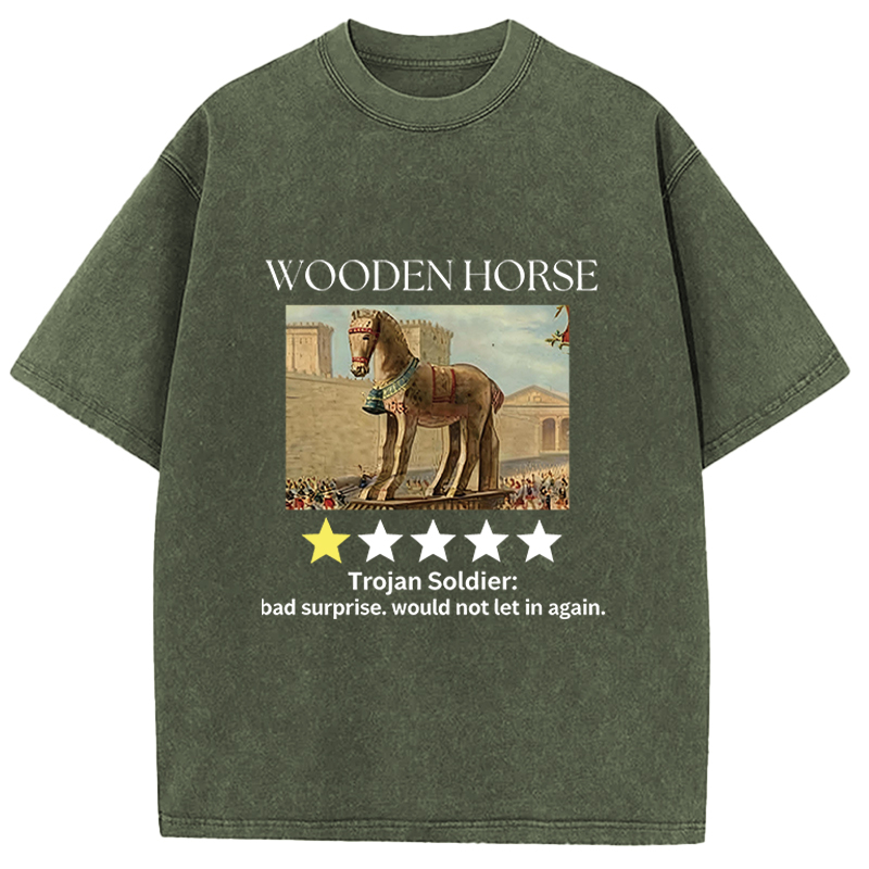 Tokyocanvas Trojan Horse One Star Review Washed T-Shirt