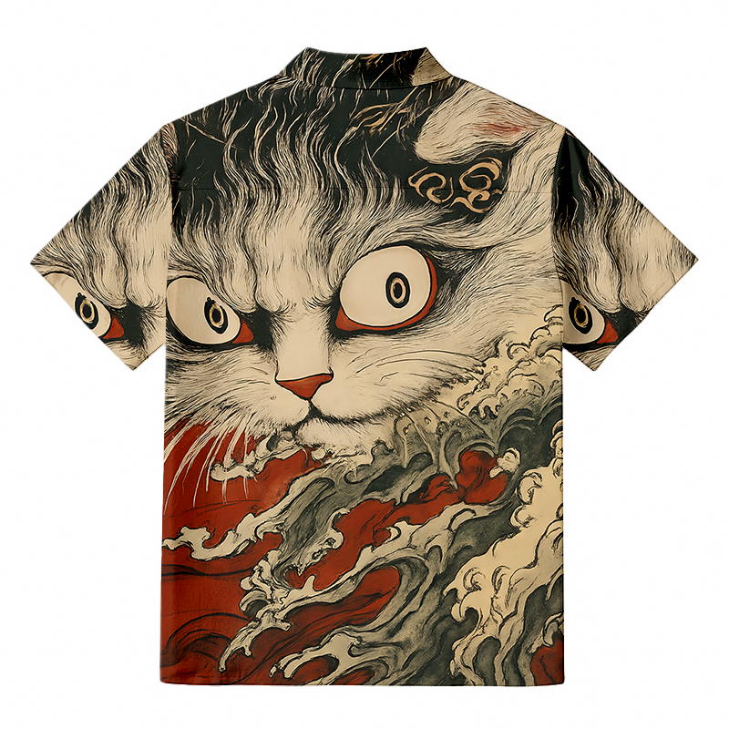 Tokyocanvas Folklore "Ghost Cat" Ukiyo-e Button-up Shirt