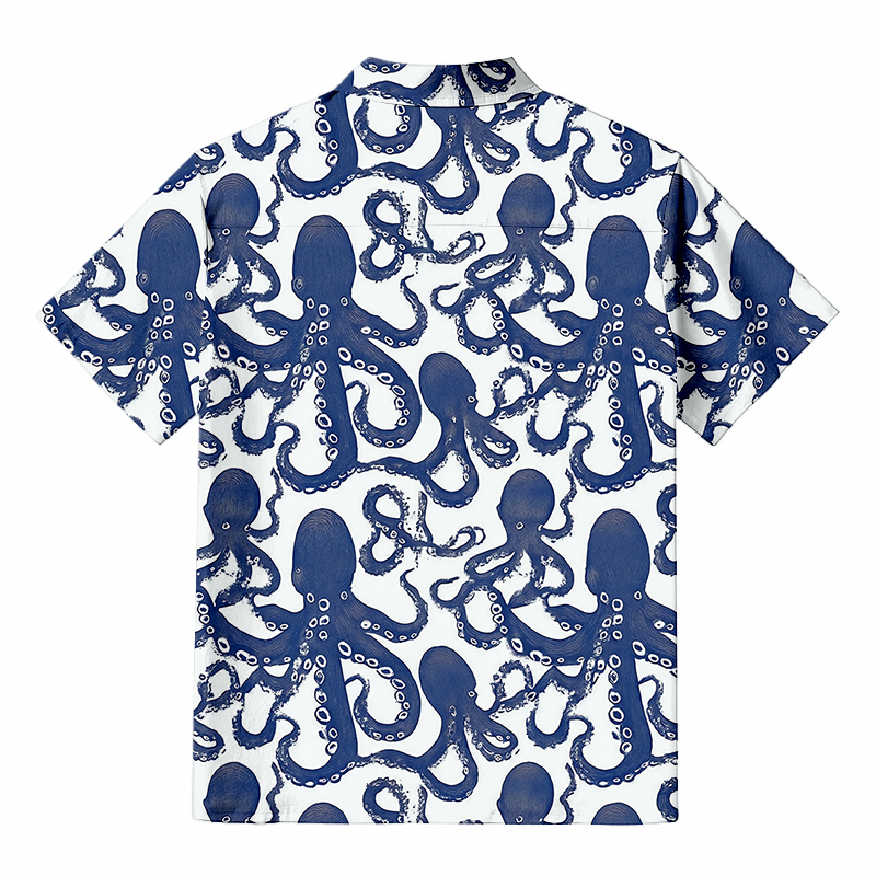 Tokyocanvas Ocean Octopus Button-up Shirt