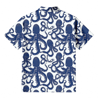 Tokyocanvas Ocean Octopus Button-up Shirt