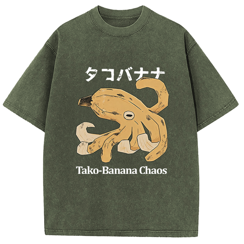 Tokyocanvas Tako‑Banana Chaos Washed T-Shirt