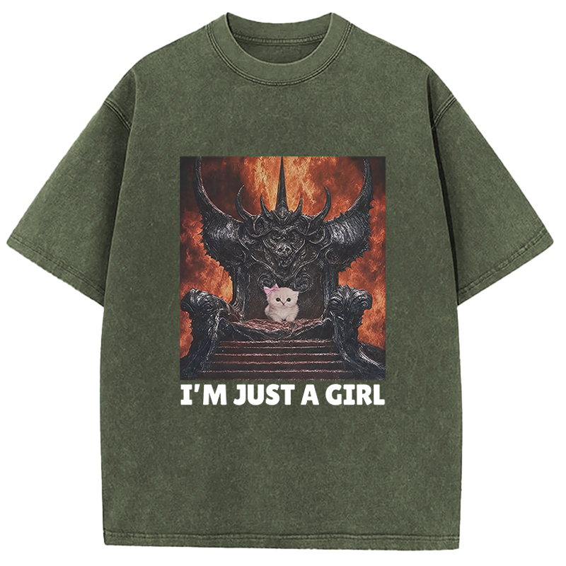 Tokyocanvas I'm Just A Girl Washed T-Shirt
