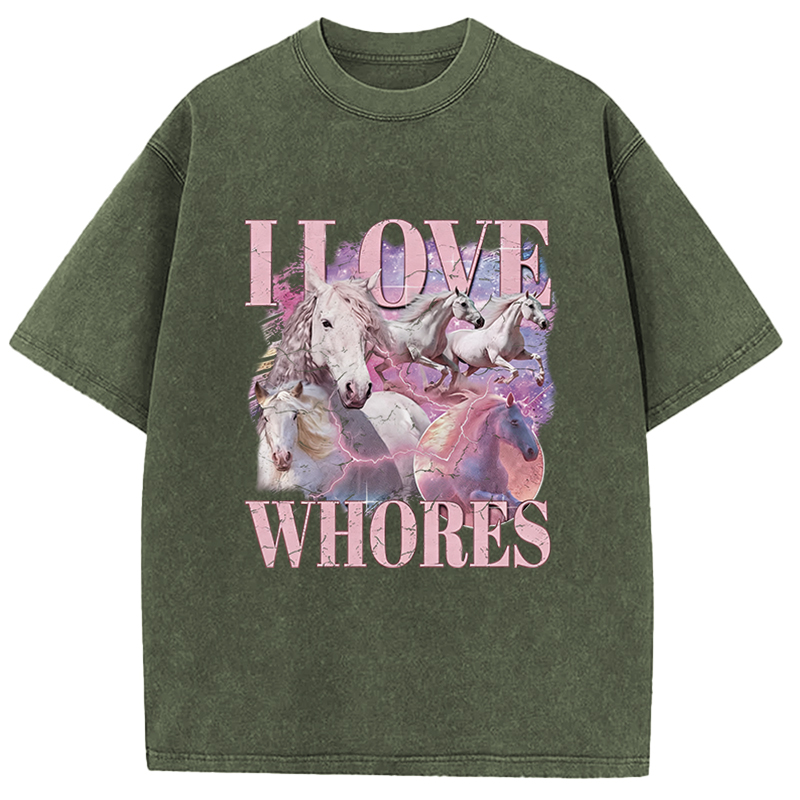 Tokyocanvas I Love Whores Vintage Washed T-Shirt